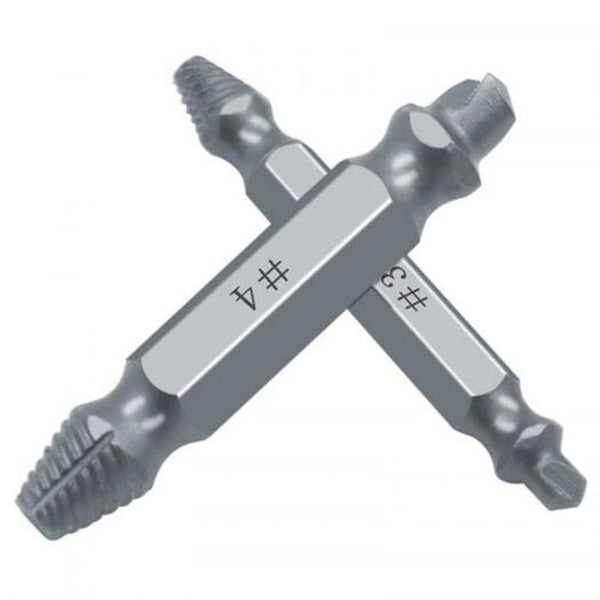 High Speed Steel S2 Slotted Damaged Screw Extractor 5Pcs Silver Drill Bits