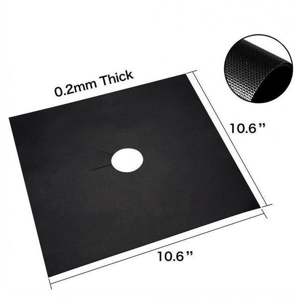 High Temperature Resistance Gas Stove Protector Pad Cleaning Cover Black Stove Burner Covers