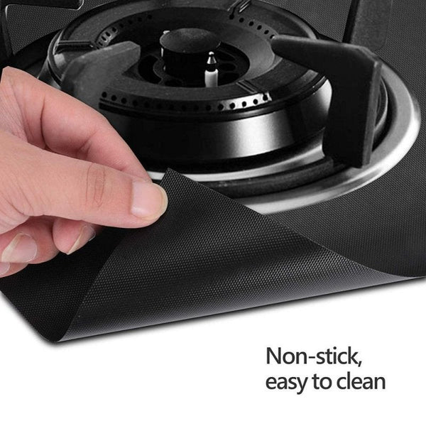 High Temperature Resistance Gas Stove Protector Pad Cleaning Cover Black Stove Burner Covers