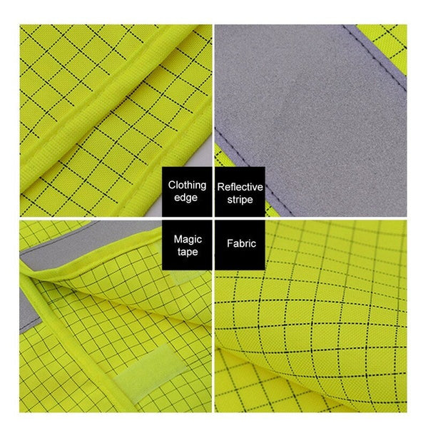 High Visibility Reflective Safety Vest Polyester Knitted Workwear Security Working Clothes Petrol Station Day Night Warning Waistcoat