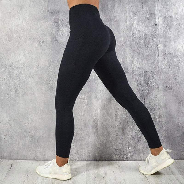 Women's Gym Tights Leggings High Waist With Side Pocket Yoga Fitness Slim Pants