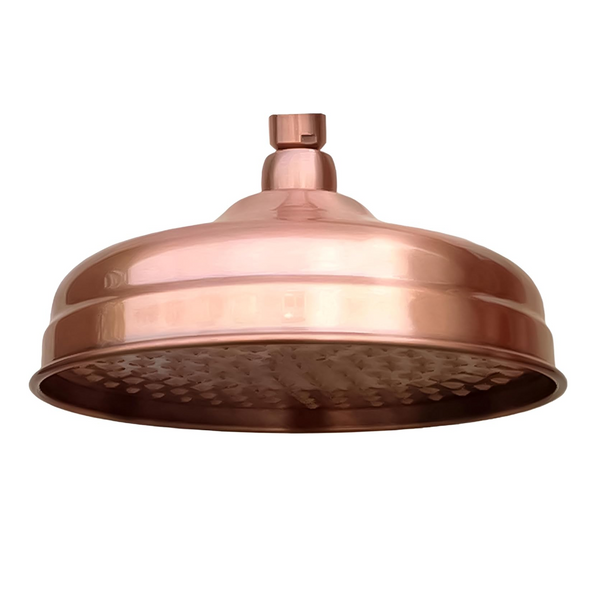 High Pressure Copper Rain Shower Head 20 Cm (8 Inch) Diameter Adjustable Angle Fixed Compatible With Arms Gold Shower Heads & Combos