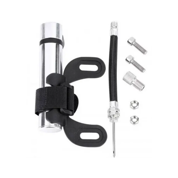 High Pressure Portable Bicycle Pump Silver Pumps