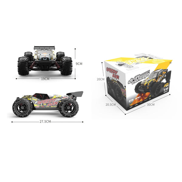 High Speed 4Wd Rc Car 1 18 Scale Black / Yellow Rc Model Vehicles