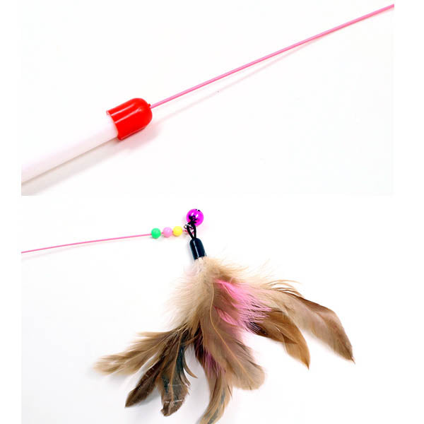High Toughness Two Color Feather Wire Funny Cat Toy Multi