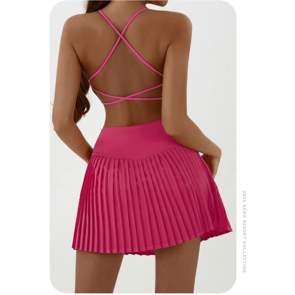 High Waist Pink Pleated Skirt | Built In Shorts To Prevent Exposure Suitable For Yoga Badminton And Golf Size Xs Activewear Skirts & Skorts