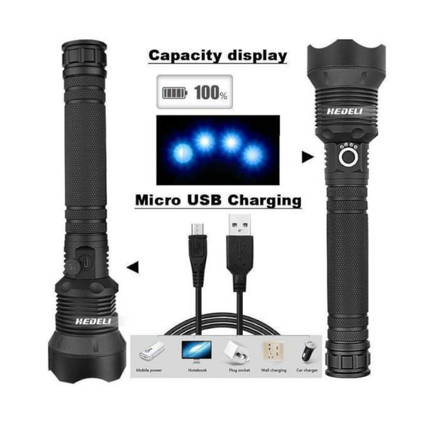 Rechargeable Powerful High Lumens Xhp50 Flashlight Led Torch