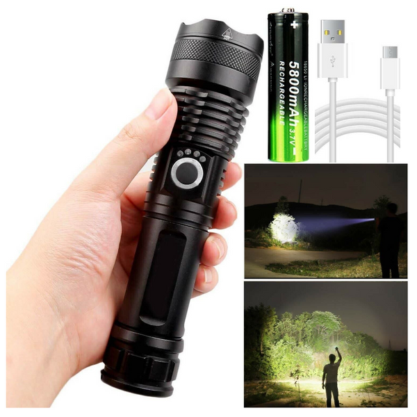 Rechargeable Powerful High Lumens Xhp50 Flashlight Led Torch Torches
