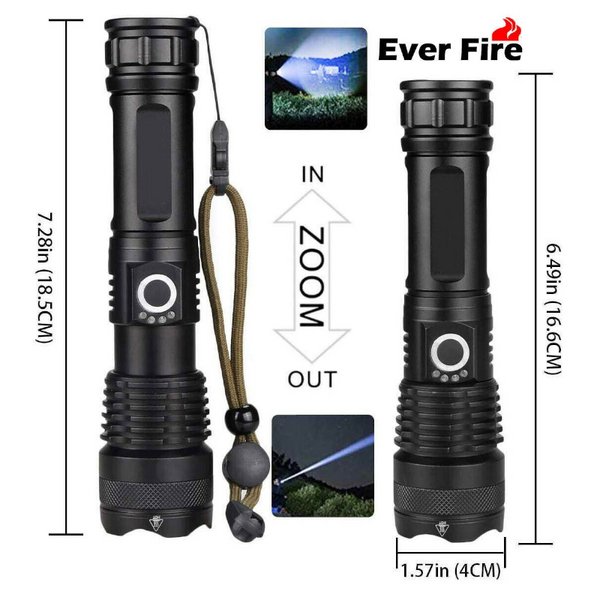 Rechargeable Powerful High Lumens Xhp50 Flashlight Led Torch Torches