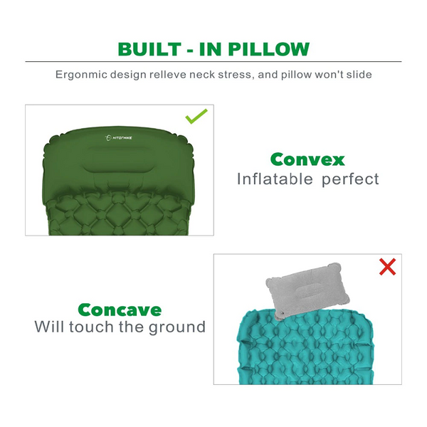 Hitorhike Inflatable Mattress Cushion Sleeping Bag With Pillow Pad