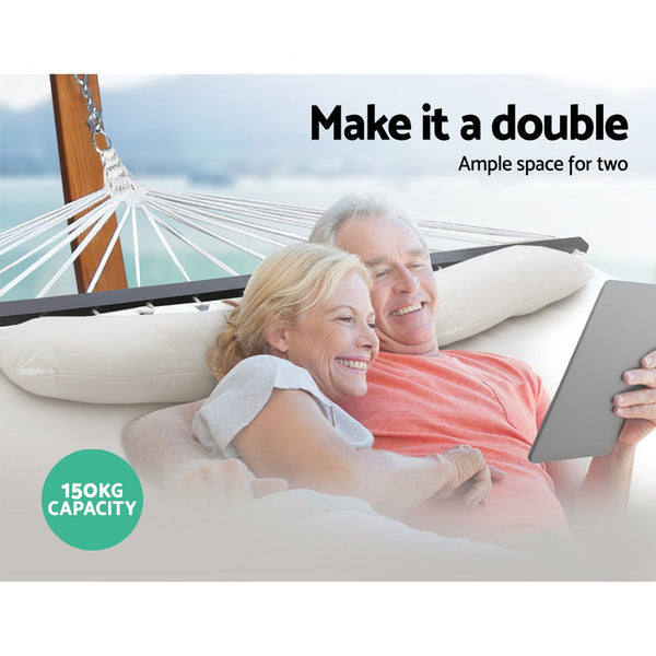 Gardeon Swing Double Hammock Bed Cream Hammocks