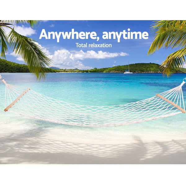 Gardeon Swing Hammock Bed Cream Hammocks