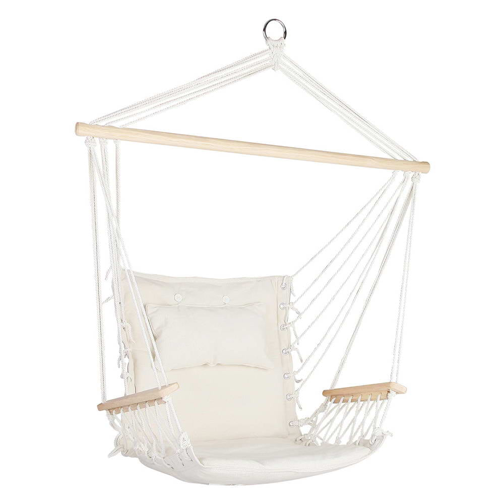 Gardeon Hammock Hanging Swing Chair Cream Swing Seats