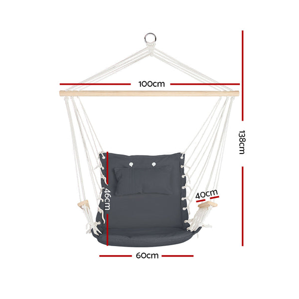 Swing Seats Gardeon Hammock Hanging Swing Chair Grey