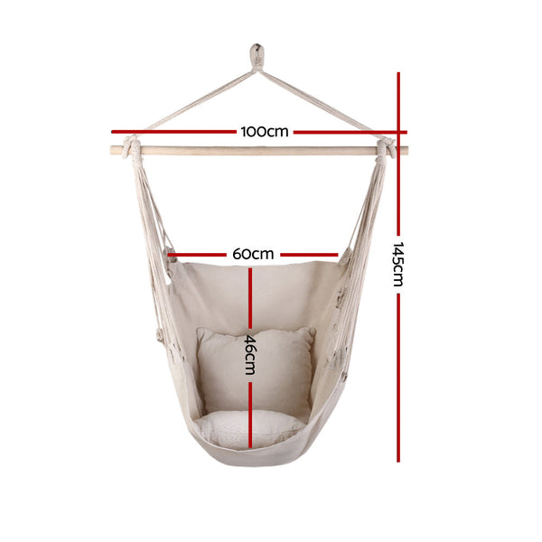 Gardeon Hammock Swing Chair Cream Swing Seats