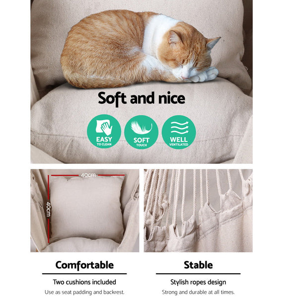 Gardeon Hammock Swing Chair Cream Swing Seats