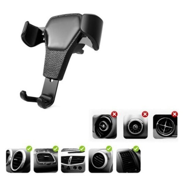 Holder For Car Air Vent Mount Stand Universal Gravity Smartphone Call Support Black