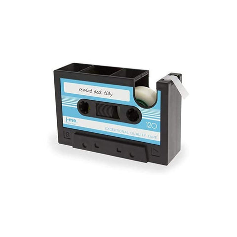 Home Cassette Tape Dispenser Pen Holder Stationery Storage Container Blue Storage Boxes
