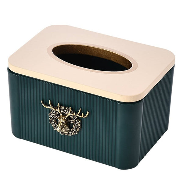 Plastic Tissue Box Paper Storage Case Holder Retro Stereo Deer Head Decor Tissue Box Covers