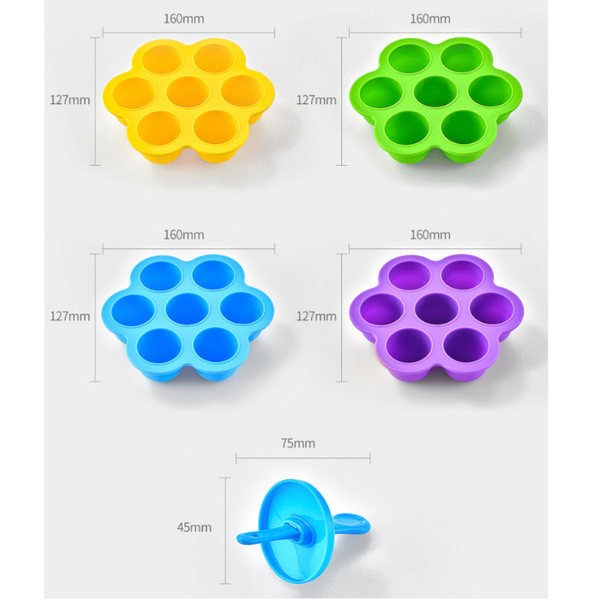 Made Ice Cream 7 Hole Little Silicone Popsicle Multifunctional Tray Mold Ice Cubes Trays & Moulds