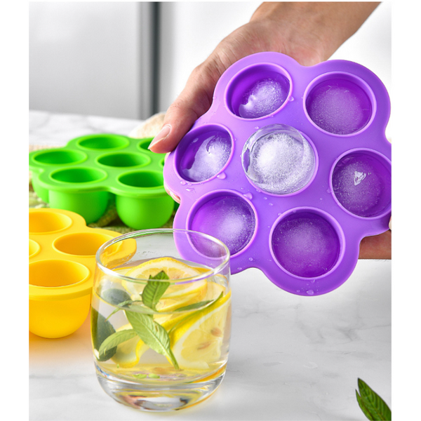 Home Made Ice Cream 7 Hole Little Silicone Popsicle Multifunctional Tray Mold