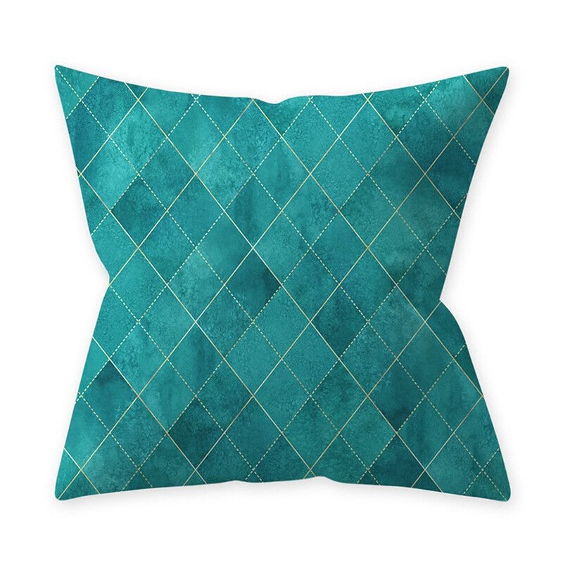 Home Teal Blue Series Printing Throw Pillow Cover For Decoration 1 45X45cm Cushions & Decorative Pillows