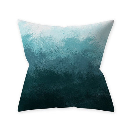 Home Teal Blue Series Printing Throw Pillow Cover For Decoration 45X45cm