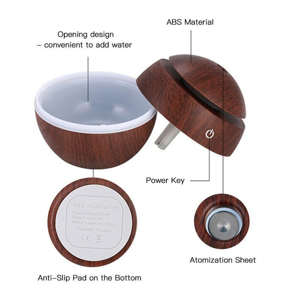 Home Use Round Air Diffuser Office Led Night Light Mute Ultrasonic Humidifier 2 Humidifiers