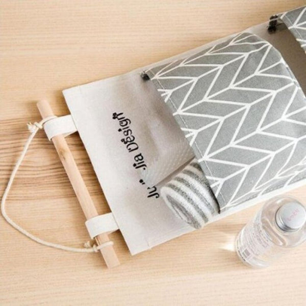 Home Wall Hanging Storage Bag Dormitory Bedroom Closet With Cute Printing Pattern Yellow Storage Bags