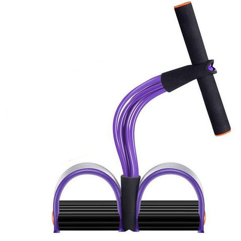 Fitness Latex Tube Resistance Bands Pink / Purple Pedal Exerciser Sit Up Pull Rope Resistance Trainers
