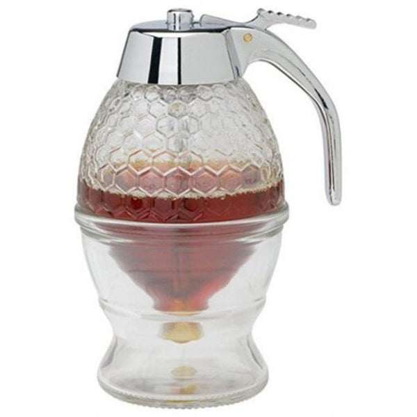 Honey Syrup Dispenser Glass Pot Vintage Honeycomb Container Multi