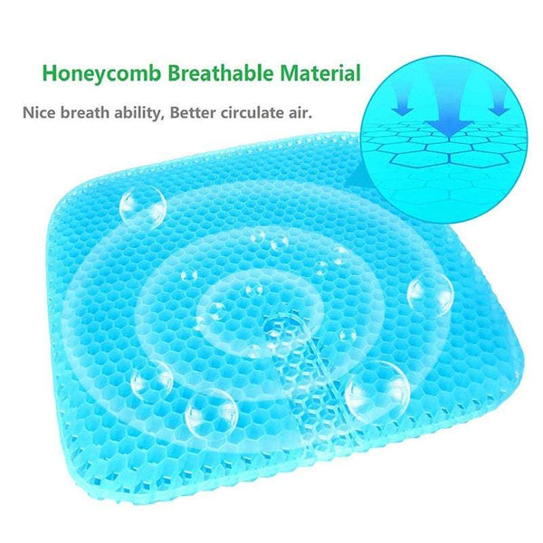 Cushions Honeycomb Design Soft Cool Gel Seat With Groove Non Slip Pain Relief