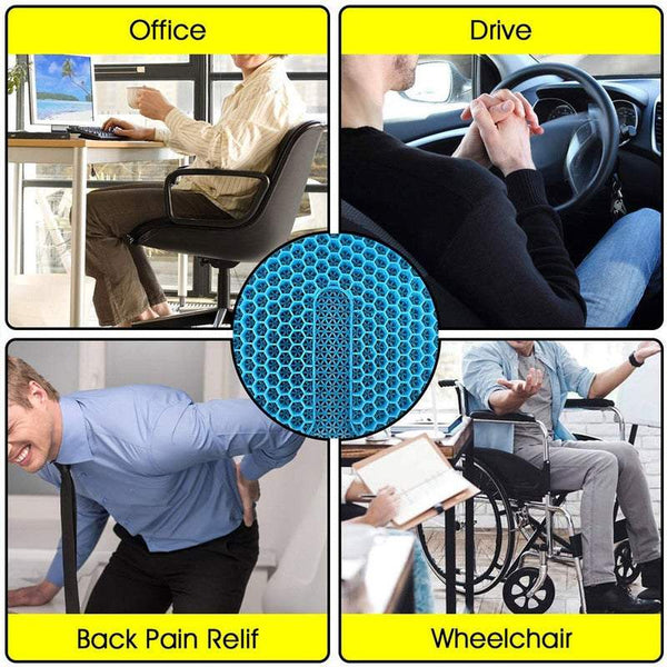 Cushions Honeycomb Design Soft Cool Gel Seat With Groove Non Slip Pain Relief Seat & Posture Cushions