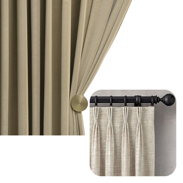 100Cm Khaki High Quality Modern Velvet Blackout Curtains For Living Room Bedroom Dining Curtains & Drapes