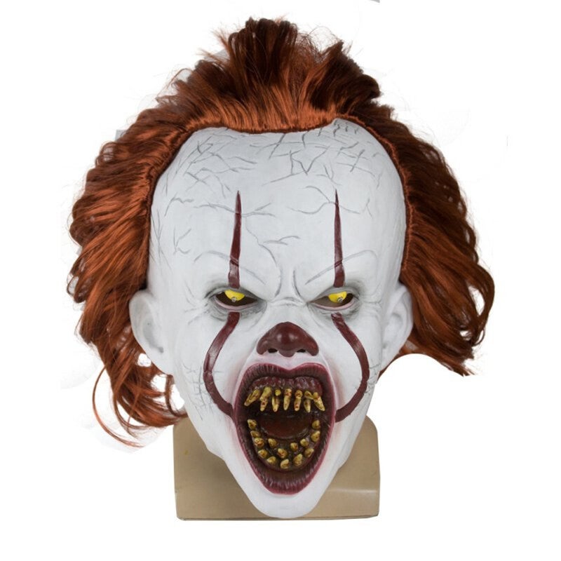 Horror Pennywise Clown Joker Mask Halloween Cosplay Costume Prop Dental No Light Masks