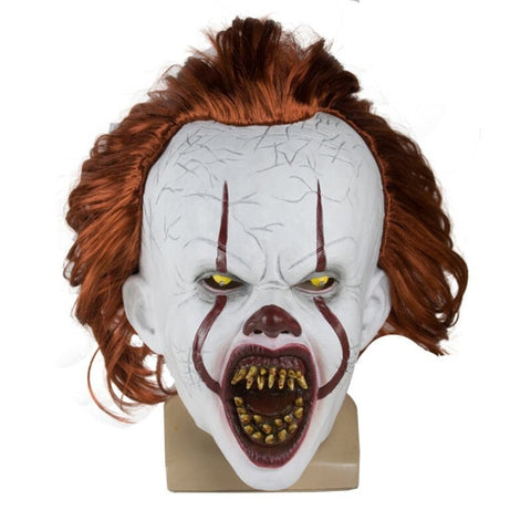 Horror Pennywise Clown Joker Mask Halloween Cosplay Costume Prop Dental No Light Masks