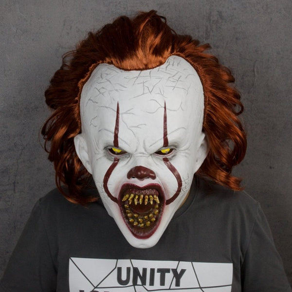 Horror Pennywise Clown Joker Mask Halloween Cosplay Costume Prop Dental No Light Masks
