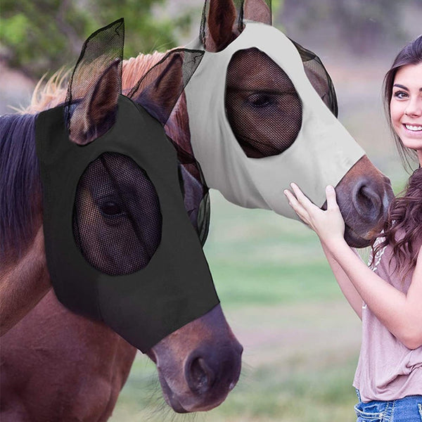 Horse Fly Mask With Ears Mesh Covers Horse Halters