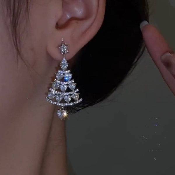 Hot Christmas Tree Stud Earrings Dangle Drop Women Jewelry