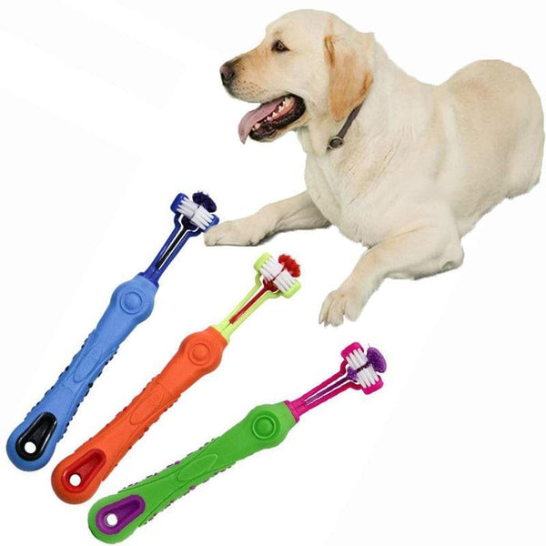 Three Sided Toothbrush For Dogs Oral Hygiene