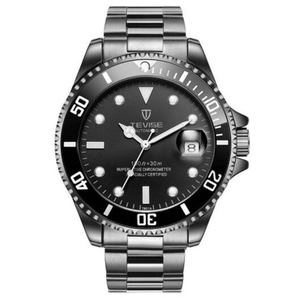Veile Studios Hot Teviset801a Stainless Steel Strap Men Mechanical Watch With Date Function Silver Watches