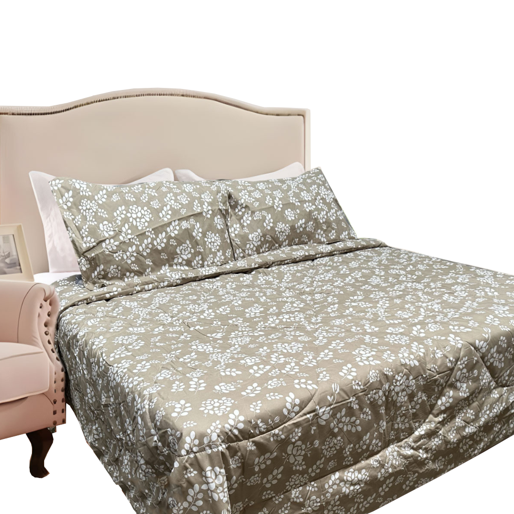 Hotel Living 3 Pce Light Weight Comforter Set Queen/King Corbett Floral Outlines