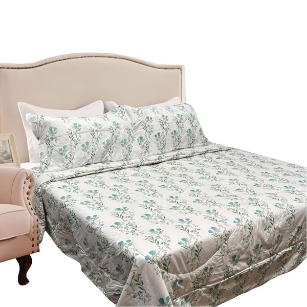 Hotel Living 3 Pce Light Weight Comforter Set Queen/King Corbett Floral Teal Comforter Sets Queen