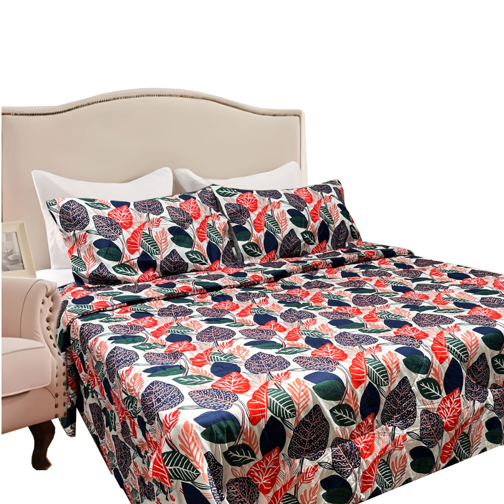 Hotel Living 3 Pce Light Weight Comforter Set Queen/King Corbett Leaves Comforter Sets Queen