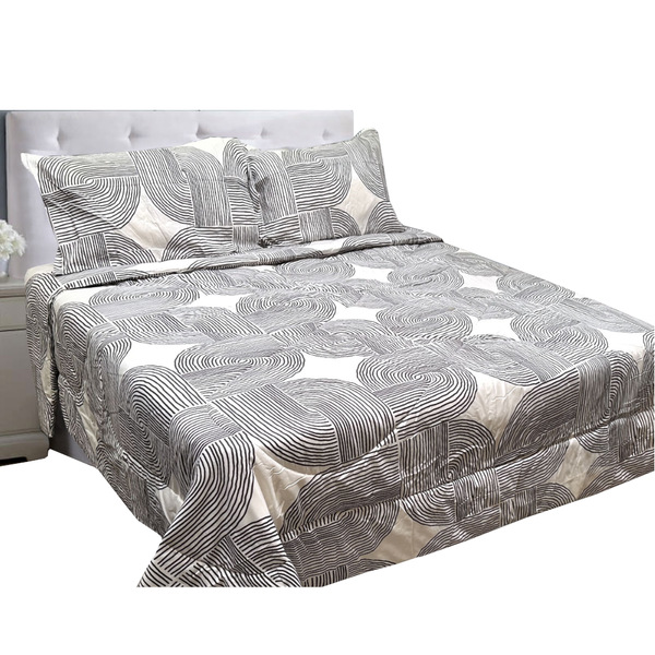 Hotel Living 3 Pce Light Weight Comforter Set Queen/King Oscar Curves Comforter Sets Queen