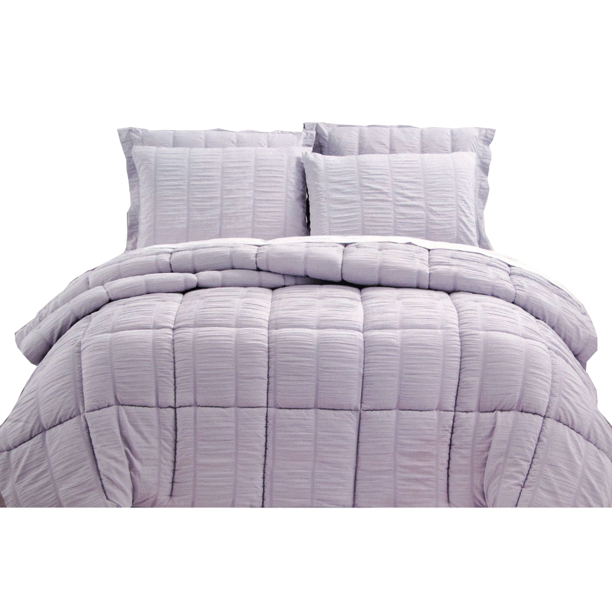 Hotel Living 3 Piece Seersucker Comforter Set Lilac Quilt Covers