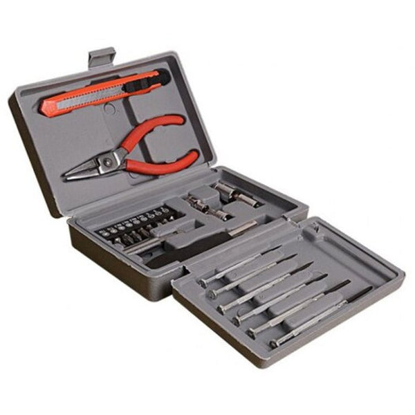 24Pcs Red Household Multi-Function Tool Box Hardware Combination Kit With Storage