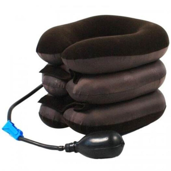 Household Inflatable Neck Traction Device 3 Layer Head Support Pillow Brown Orthotics Braces & Sleeves