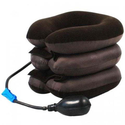 Household Inflatable Neck Traction Device 3 Layer Head Support Pillow Brown Orthotics Braces & Sleeves