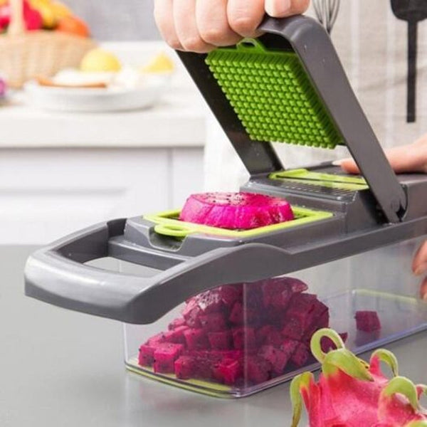 Household Multifunctional Dicing Cutting Tool Set Main Device 7 Cutters Draining Basket Black Peelers & Slicers